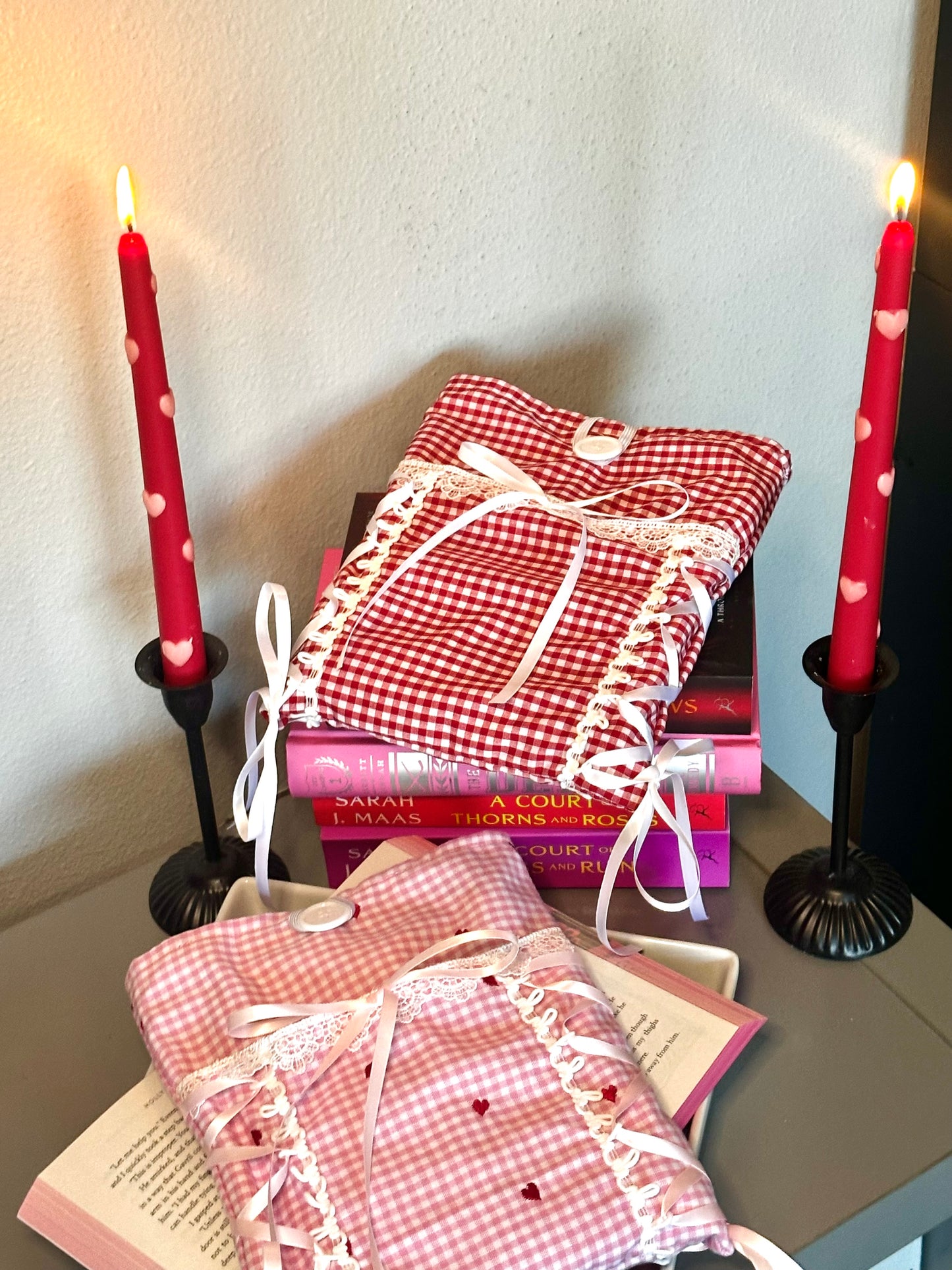 Pink Gingham Book Sleeve