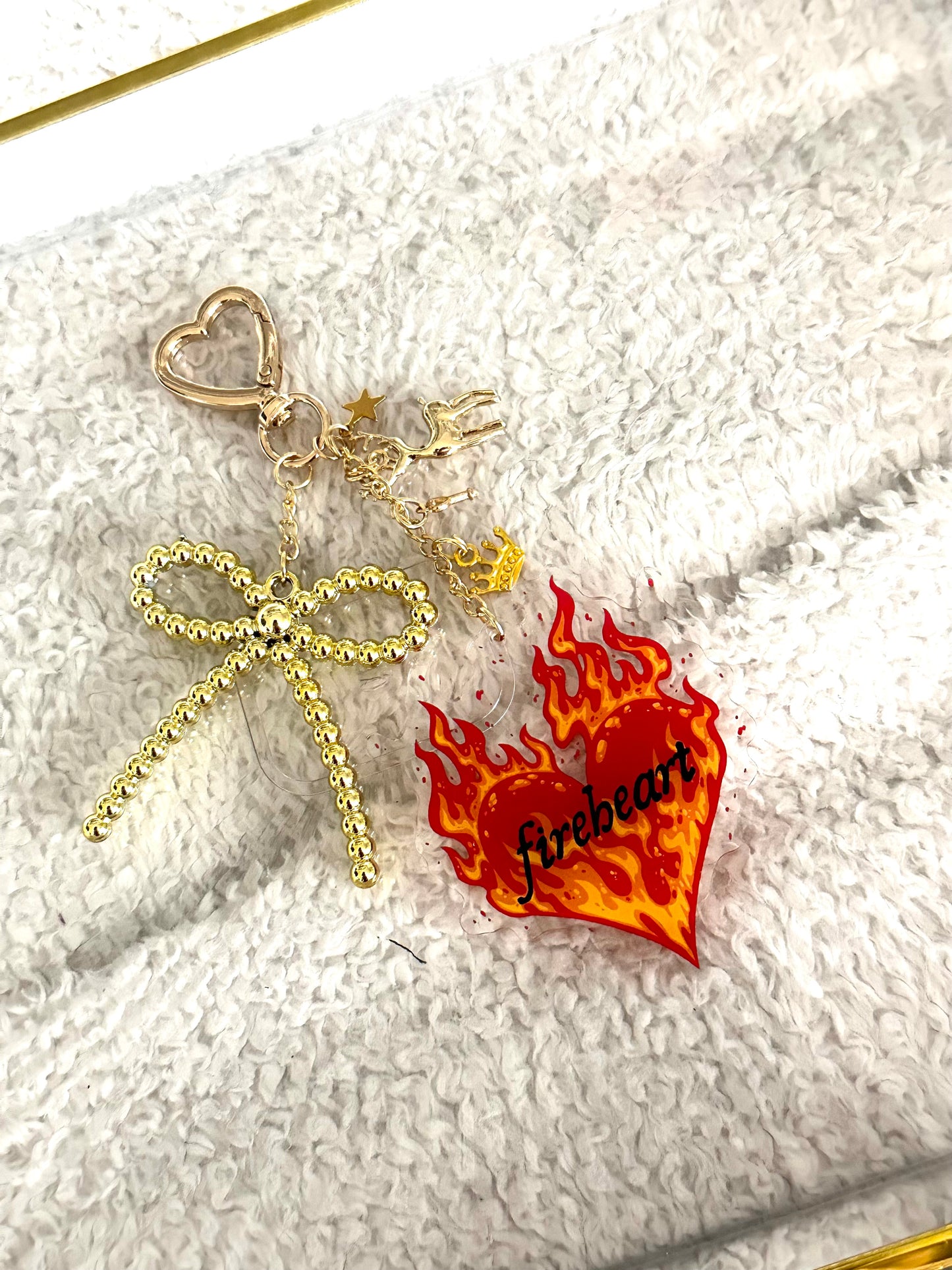 Gold Fireheart Purse Charm