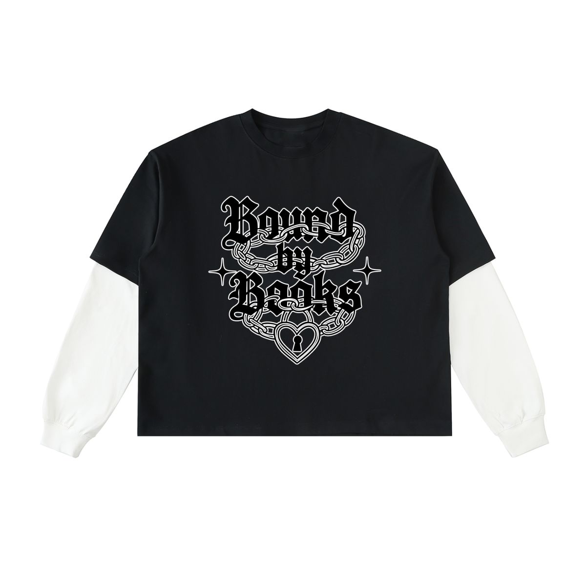 Bound by Books Contrast Sleeve Cotton T-Shirt