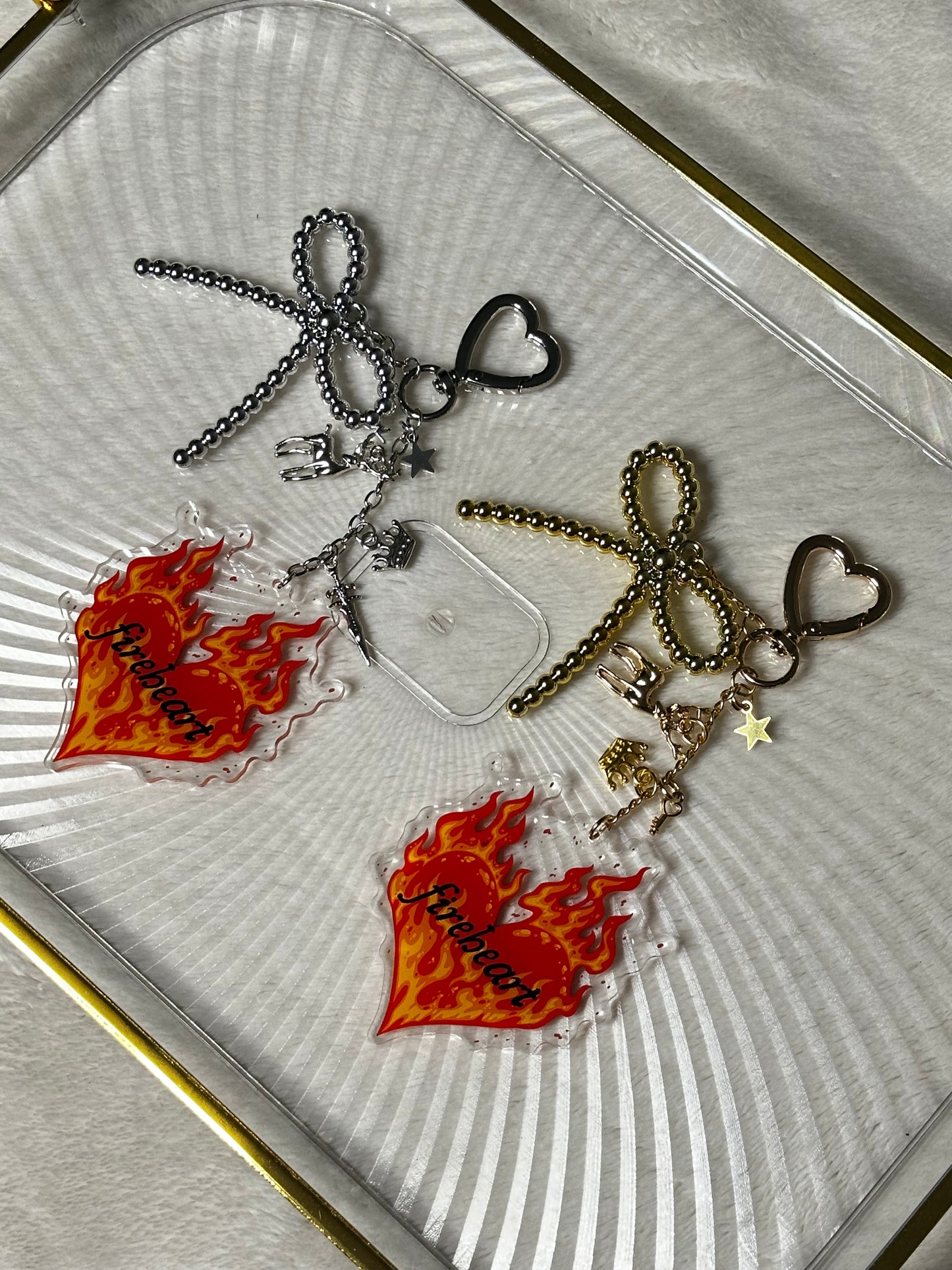 Gold Fireheart Purse Charm