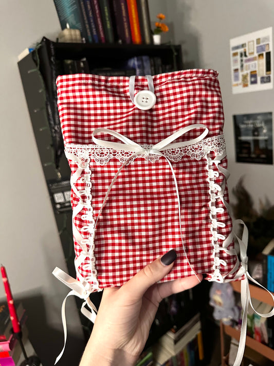 Red Gingham Book Sleeve