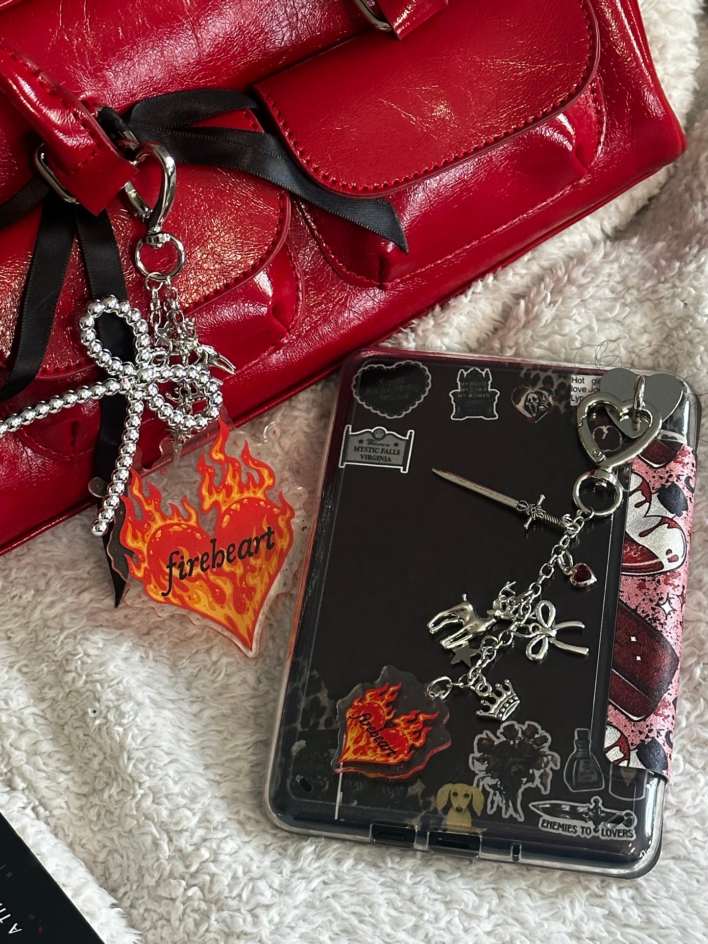 Gold Fireheart Purse Charm