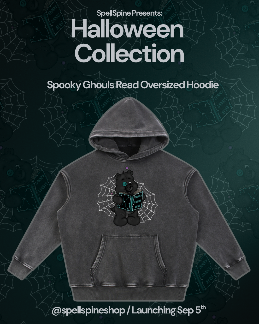 Spooky Ghouls Read Oversize Hoodie