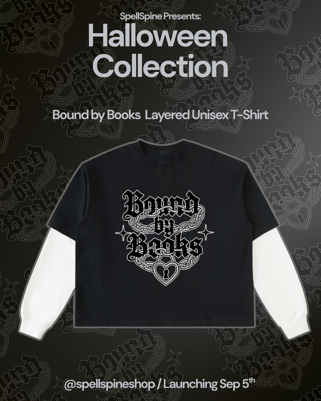 Bound by Books Contrast Sleeve Cotton T-Shirt