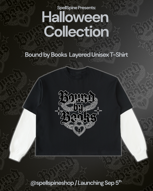 Bound by Books Contrast Sleeve Cotton T-Shirt